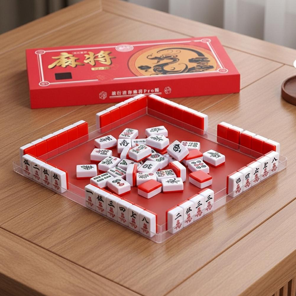 Board Game Box - Portable Travel Mini Mahjong Set Travel