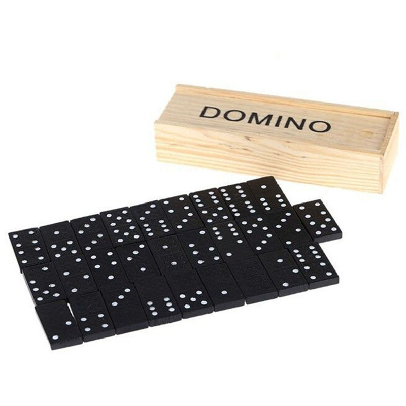 Board Game Monopoli - 28pcs/Set Wooden Domino Board Games Table