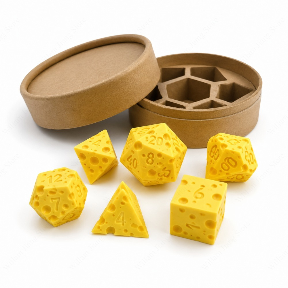 Board Game Festival - 3D Printed Cheese Dice Set with