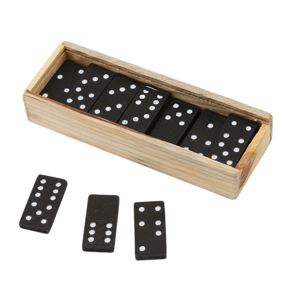 28 Pcs Black Dominoes Wooden B - Board Game Monopoli ulasan dan harga