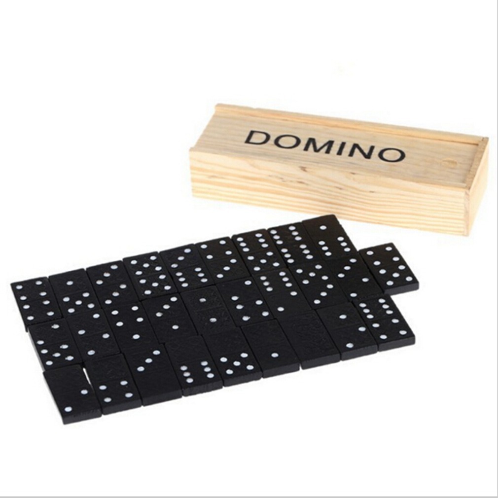 28 Pcs Black Dominoes Wooden B - Board Game Monopoli ulasan dan harga