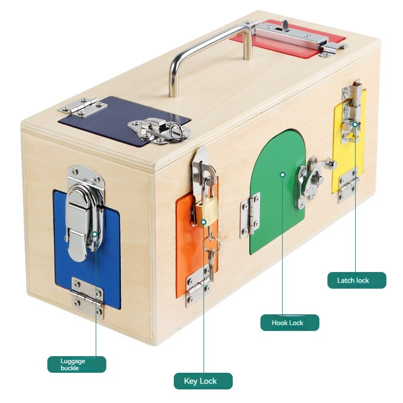 Montessori Lock Box Toy Wooden - Board Game Box ulasan dan harga