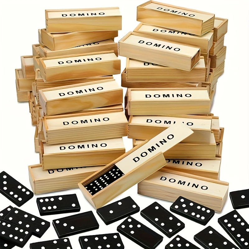 28pcs/box Mini Wooden Dominoes - Board Game Monopoli ulasan dan harga