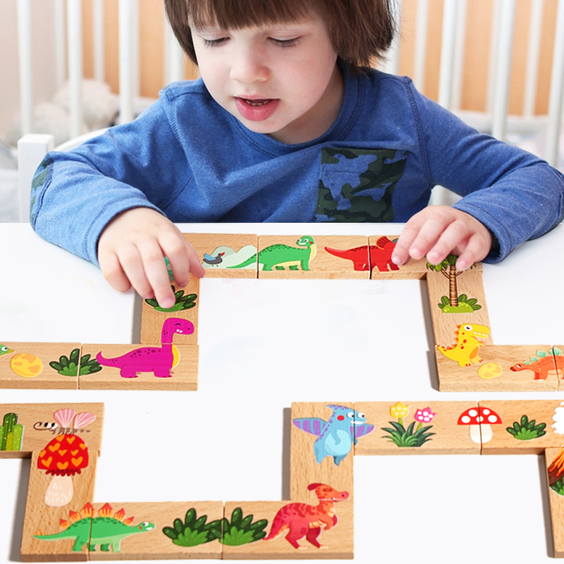Wooden Dinosaur Domino Matchin - Board Game Monopoli ulasan dan harga
