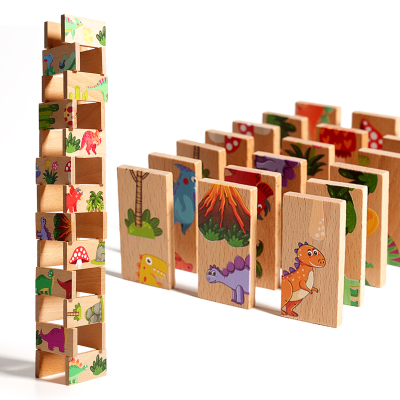 Wooden Dinosaur Domino Matchin - Board Game Monopoli ulasan dan harga