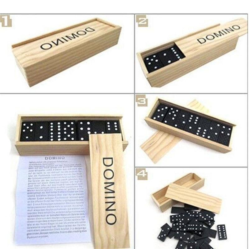 28pcs/Set Wooden Domino Board  - Board Game Monopoli ulasan dan harga