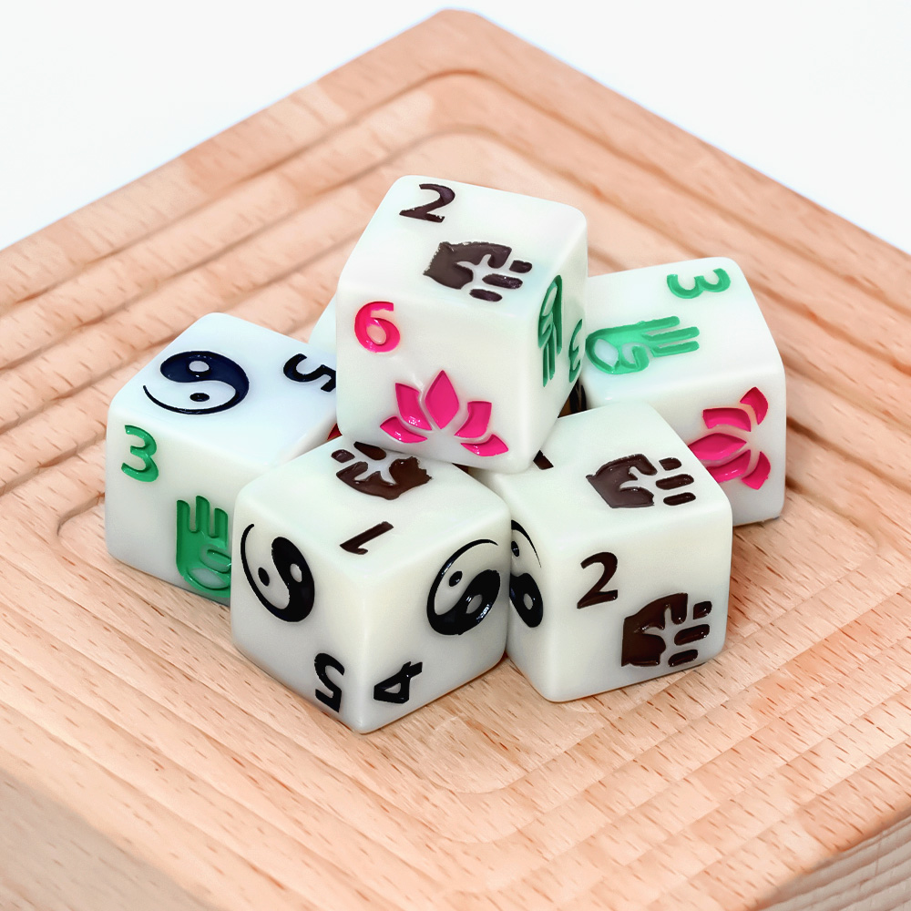 6pcs Zen-Themed Polyhedral Dic - Board Game Zen ulasan dan harga