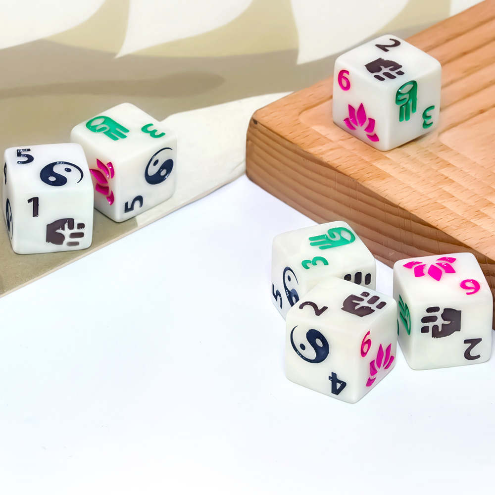 6pcs Zen-Themed Polyhedral Dic - Board Game Zen ulasan dan harga
