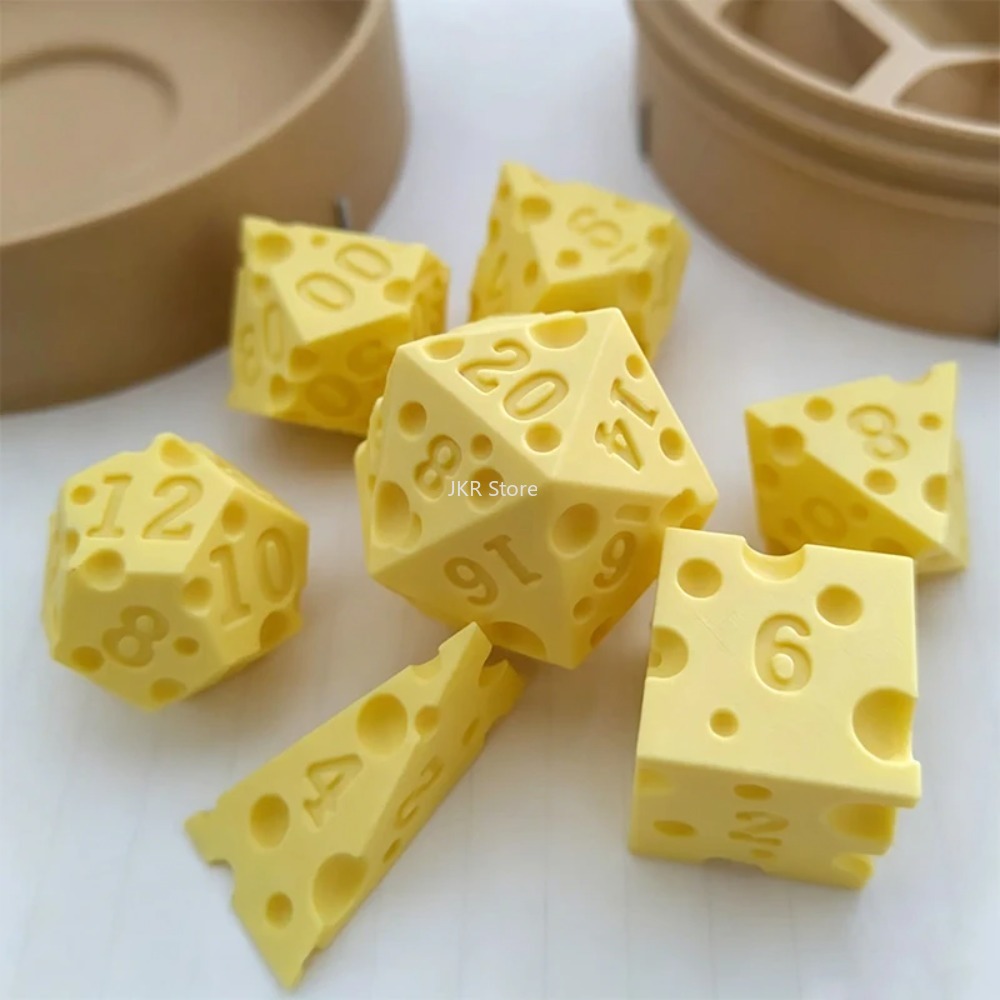 3D Printed Cheese Dice Set wit - Board Game Festival ulasan dan harga