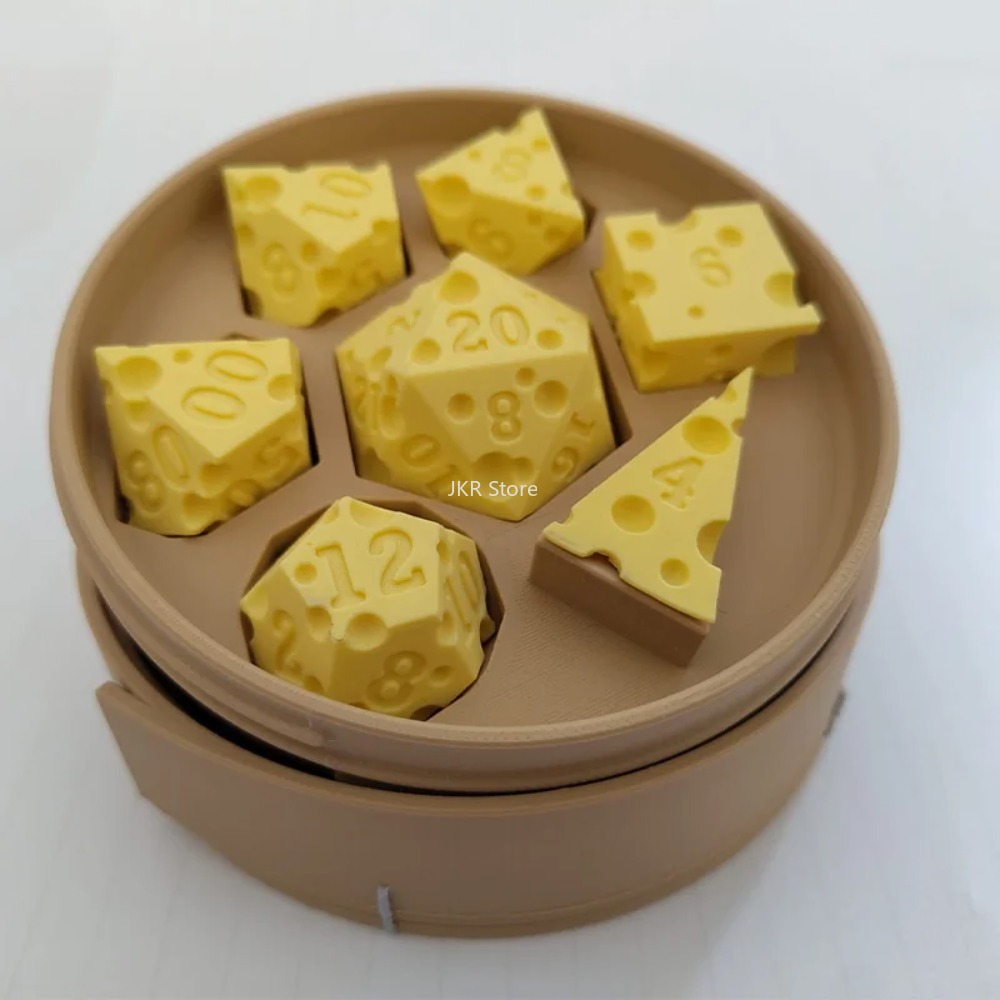3D Printed Cheese Dice Set wit - Board Game Festival ulasan dan harga