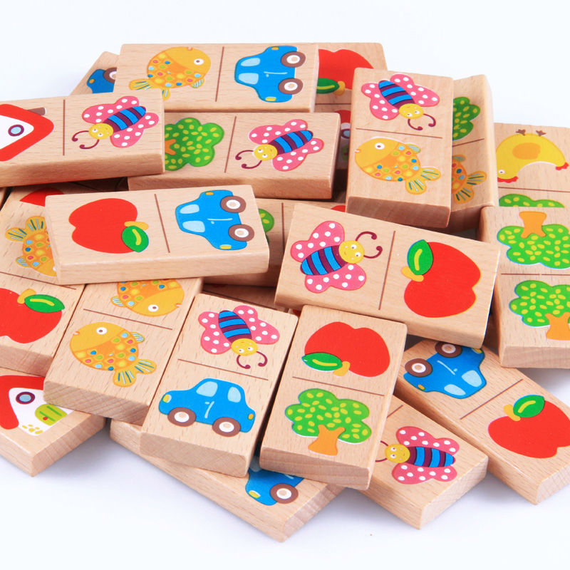 28pcs Baby Wooden Domino Block - Board Game Monopoli ulasan dan harga