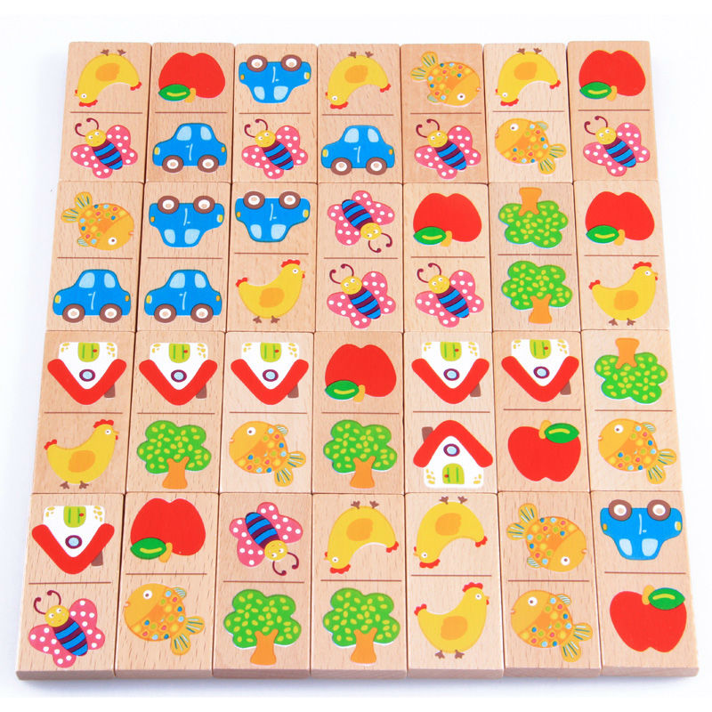 28pcs Baby Wooden Domino Block - Board Game Monopoli ulasan dan harga