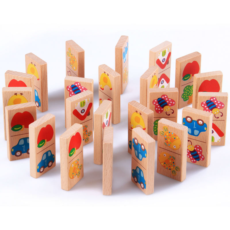28pcs Baby Wooden Domino Block - Board Game Monopoli ulasan dan harga
