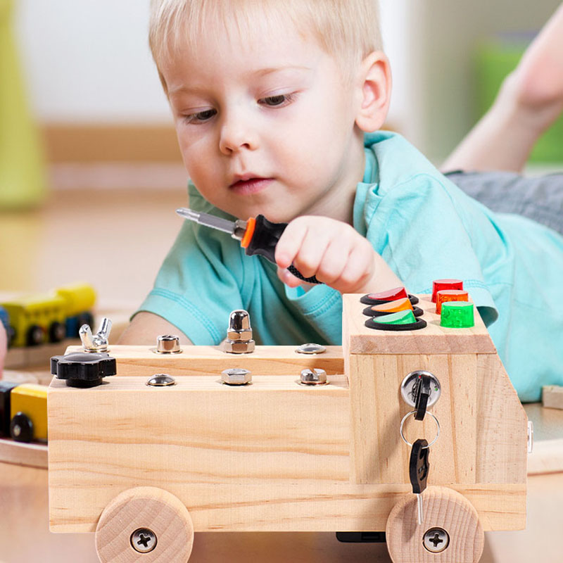 Wooden Montessori Busy Board S - Board Game Box ulasan dan harga