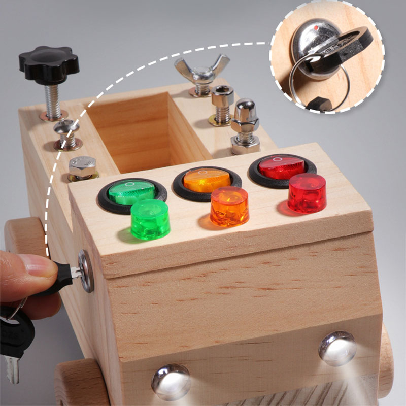 Wooden Montessori Busy Board S - Board Game Box ulasan dan harga