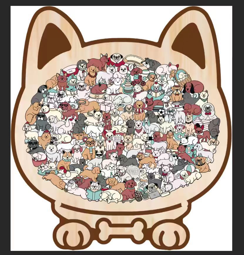 Irregular Cat Shape Wooden Puz - Board Game Festival ulasan dan harga