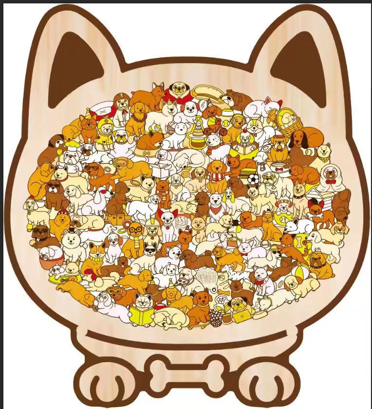 Irregular Cat Shape Wooden Puz - Board Game Festival ulasan dan harga